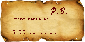 Prinz Bertalan névjegykártya